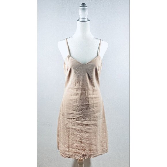 Theory Dress Womens 4 Pink Vickie A Line Stretch Linen Blend V Neck Boho - Picture 1 of 7
